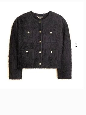 J.Crew Collection Black Lady Jacket Brushed Wool Blazer 4 Italy Preppy Old Money